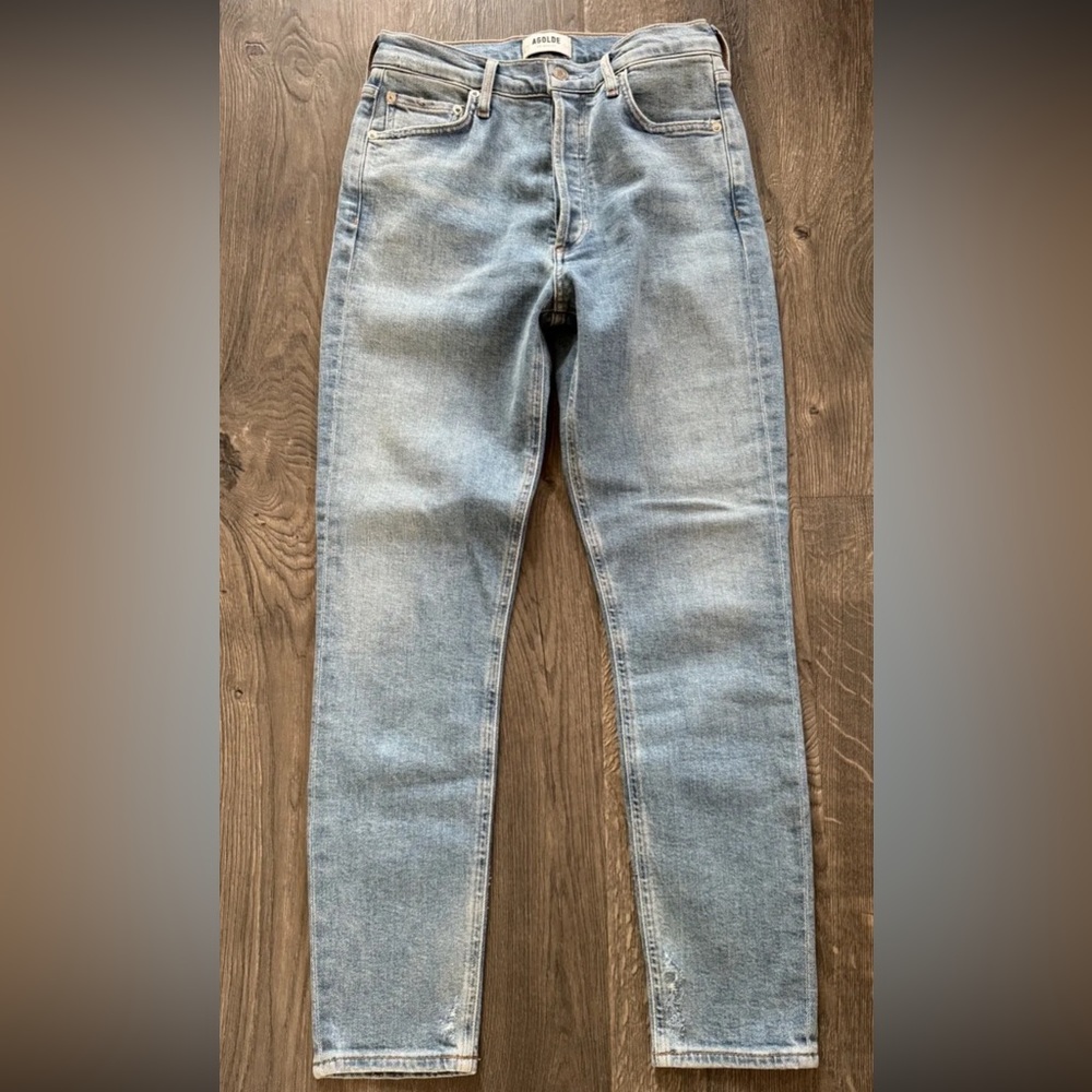AGOLDE Nico 26 High Rise Slim Fit Skinny Denim Jeans in Embark Light Wash